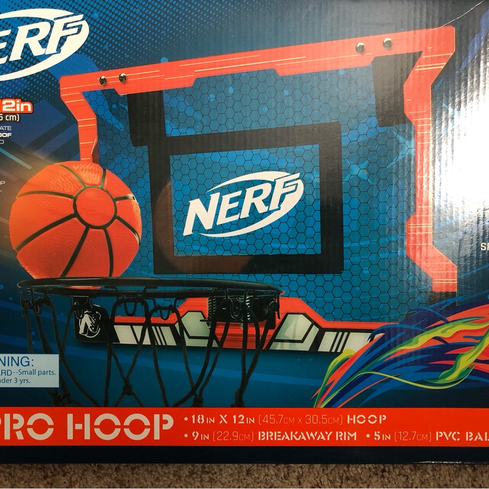 Nerf Basketball Hoop Set - Pro Hoop Mini Hoop Set with Mini Basketball Steel Rim